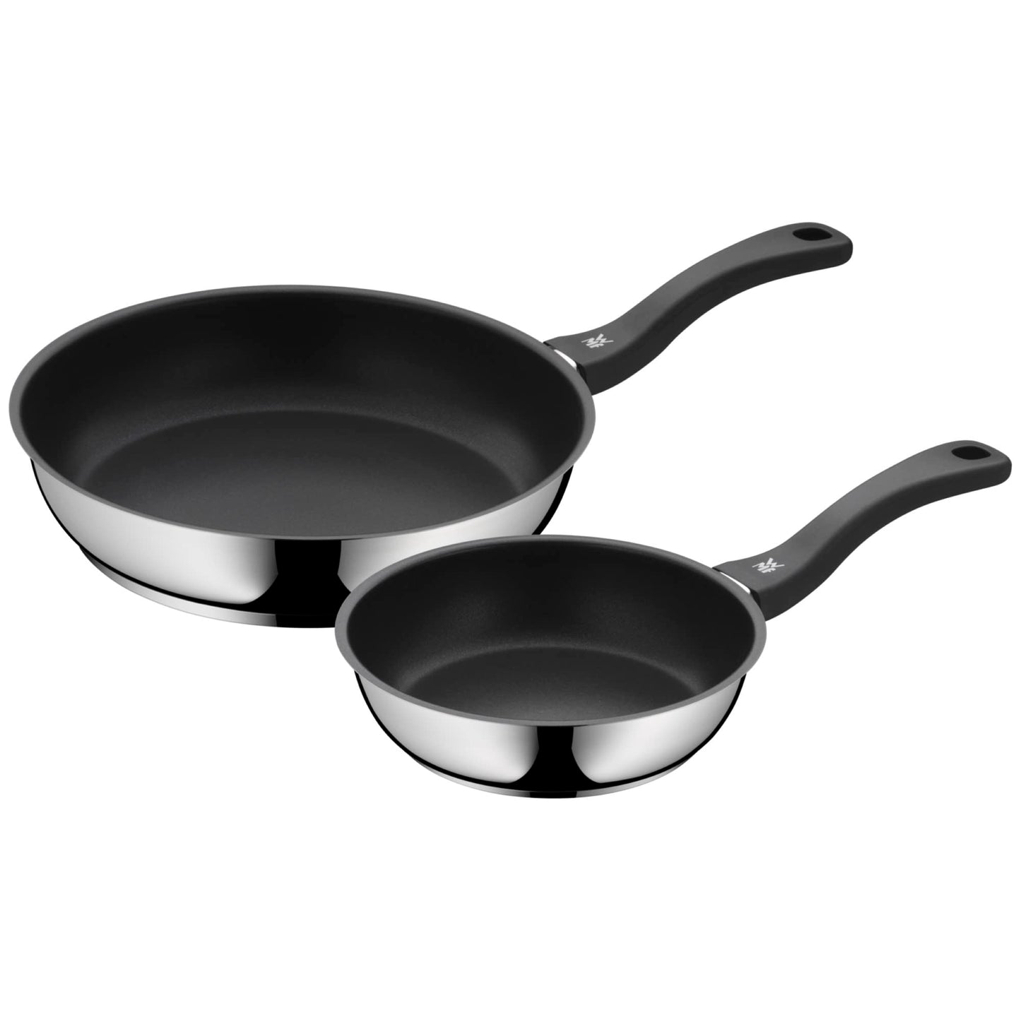 WMF Devil Pfannenset Induktion 3-teilig, Bratpfanne 24, 20, 28 cm, Induktion, Cromargan Edelstahl beschichtet, Kunststoffgriff
