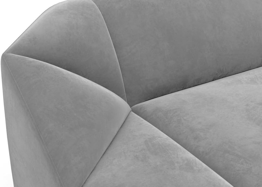 Wohnlandschaft Cabrera U-Shape Fabric Sofa in Velvet Designer Sofa Sun Velvet (Green, Ottoman Left)