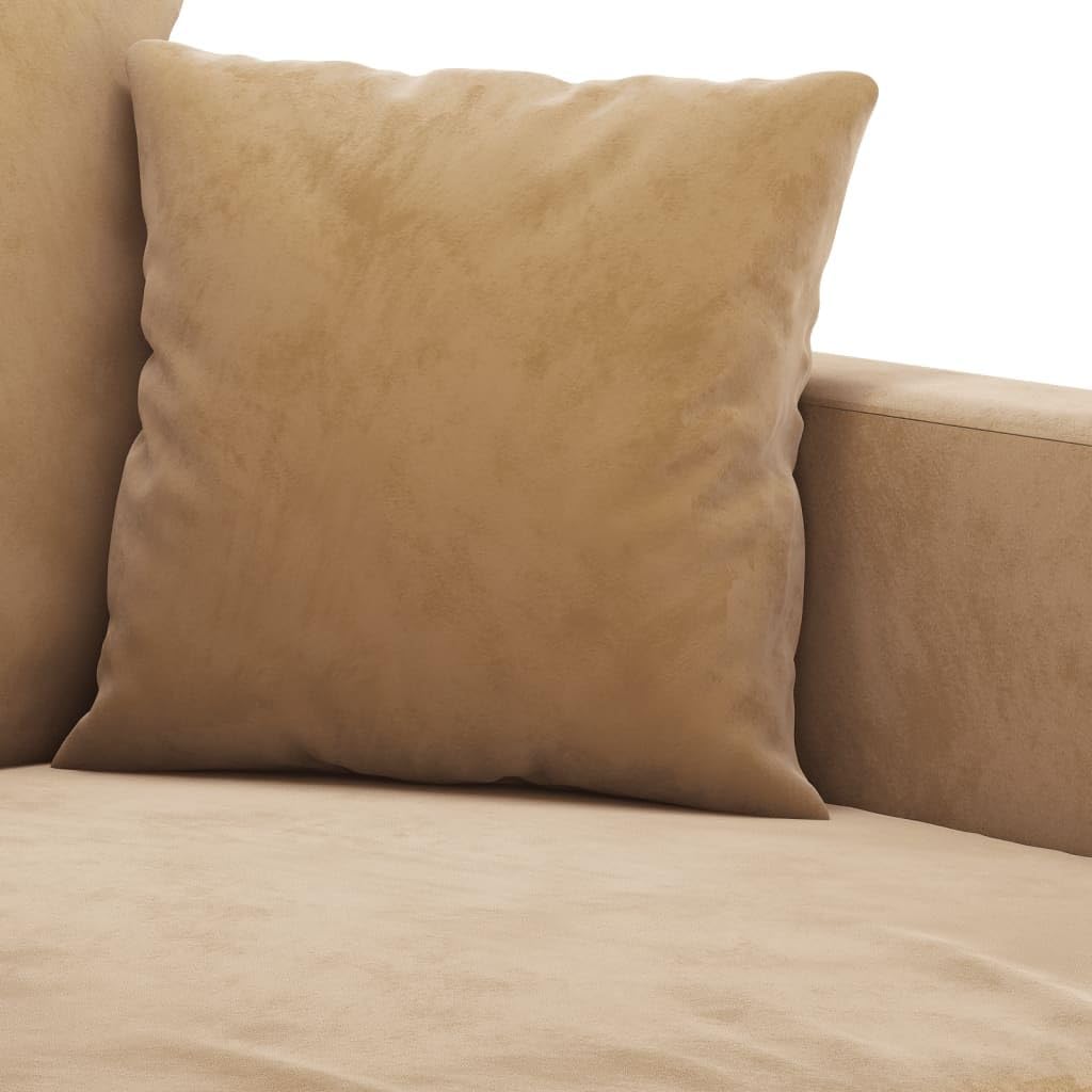 Willood 3-TLG. Sofagarnitur mit Kissen Dunkelgrau Samt,Sofa geeignet für Wohnzimmer, Sofa Set, mit Armlehnen und Kissen