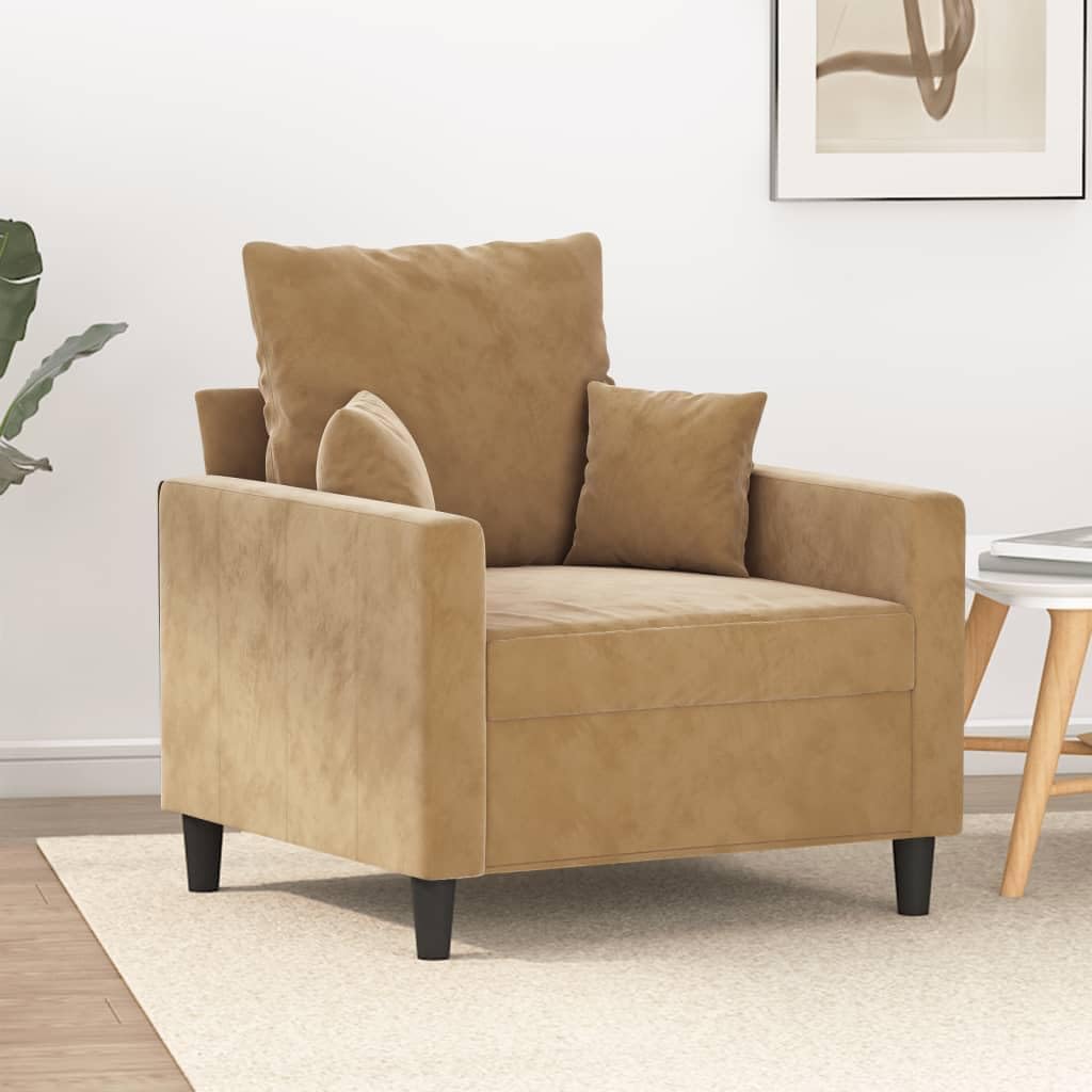 Willood 3-TLG. Sofagarnitur mit Kissen Dunkelgrau Samt,Sofa geeignet für Wohnzimmer, Sofa Set, mit Armlehnen und Kissen