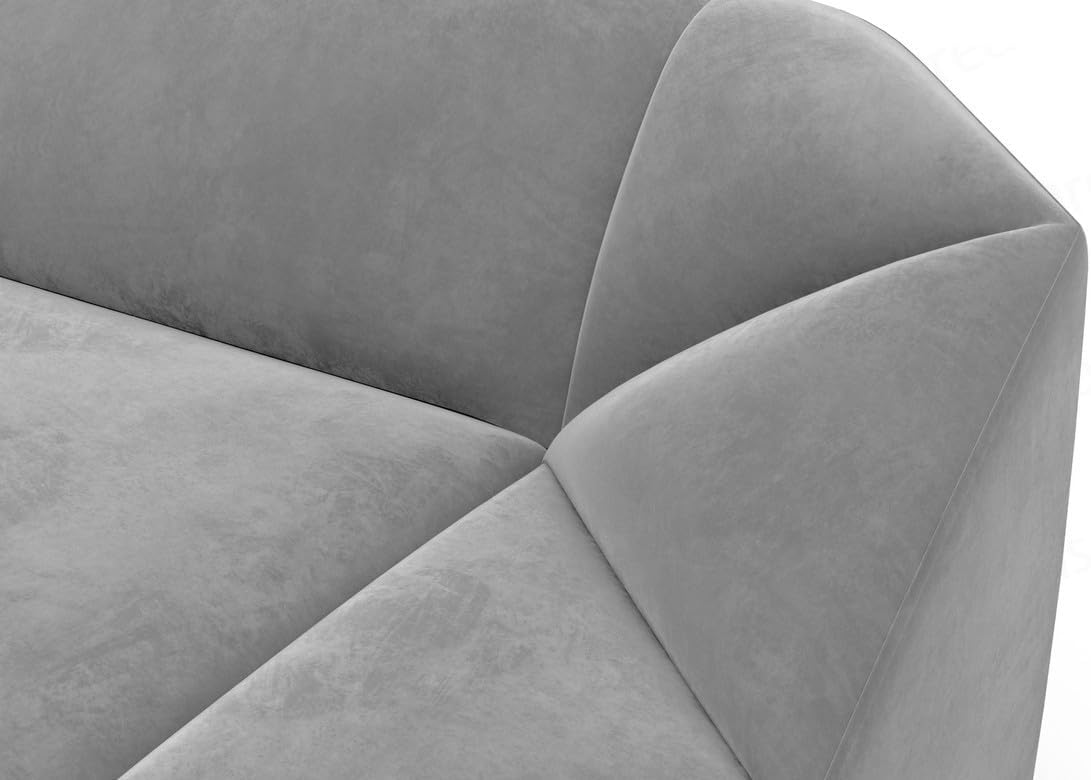 Wohnlandschaft Cabrera U-Shape Fabric Sofa in Velvet Designer Sofa Sun Velvet (Green, Ottoman Left)