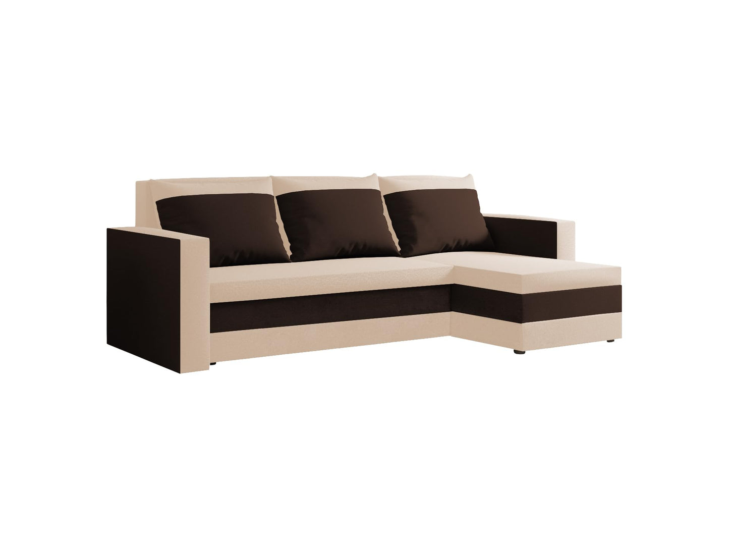 FORNIRO 24 Loft Ecksofa mit Schlaffunktion und Bettkasten - Sofa mit 3 Sitzen und Robustem Überzug - Universal Schlafcouch L-Form - Modern Couch - 225x130x75 cm - Schwarz-Türkis