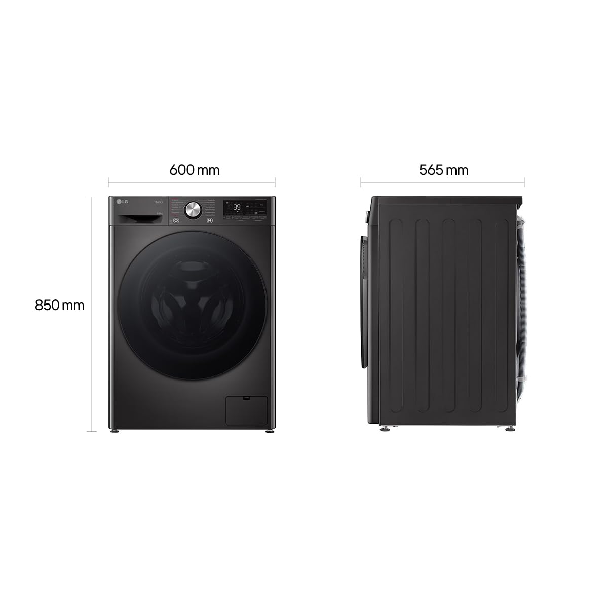 LG Electronics V7WD96H1A Washer Dryer with AI DD, 9 kg Wash, 6 kg Drying, 1400 rpm, Steam, TurboWash 360°, Feel-Good Drum, Wi-Fi Function, White