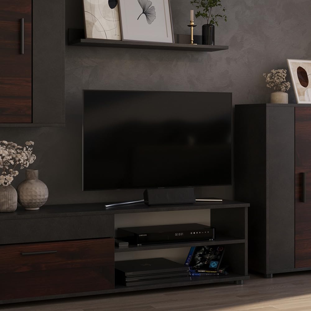 Vicco Berno TV Wall Unit Beige / Anthracite Set of 4
