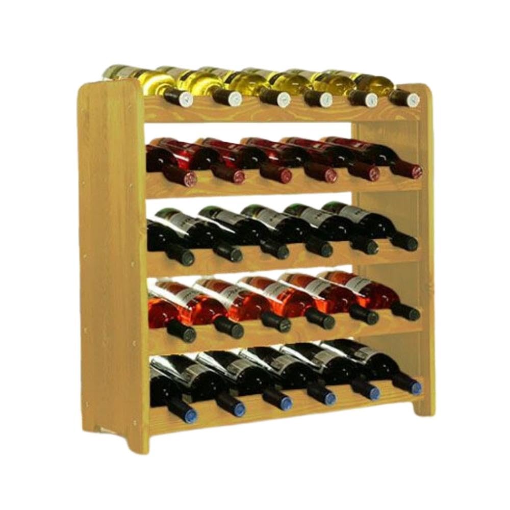 PROREGAL Weinregal PINOTWINE C | HxBxT 87,2x63,2x26,5cm | 42 Flaschen | Massives Kiefernholz | Natur unbehandelt | Weinhalter Weinständer Flaschenständer Flaschenregal Holzregal