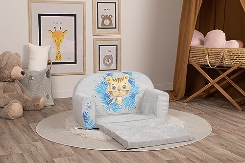 Delsit Kindersofa zum Ausklappen - Kinder Sofa mit Schaumstofffüllung - Sofa Kinder mit Abnehmbarem Bezug - Kindermöbel Kindersofa Mädchen & Jungen- 9 Monate bis 4 Jahre - DT2-22042