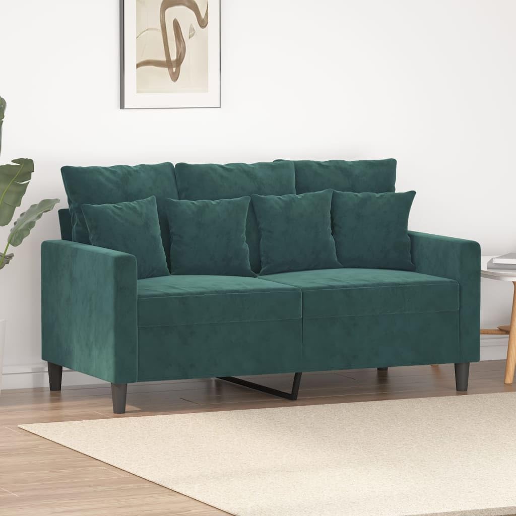 Willood 3-TLG. Sofagarnitur mit Kissen Dunkelgrau Samt,Sofa geeignet für Wohnzimmer, Sofa Set, mit Armlehnen und Kissen