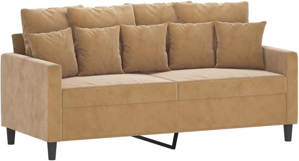 Willood 3-TLG. Sofagarnitur mit Kissen Dunkelgrau Samt,Sofa geeignet für Wohnzimmer, Sofa Set, mit Armlehnen und Kissen