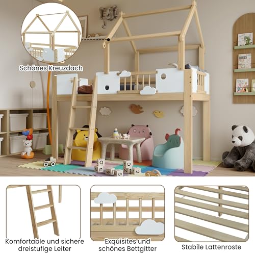 xixiworkshop Kinderbett 90x200cm Ausziehbett Bett mit Stauraum und USB-Steckdose/Mehreren Ablagefächern multifunktionales Jugendbett/Gästebett/Doppelbett mit Stauschrank Lattenrost,Ohne Matratze,Grau