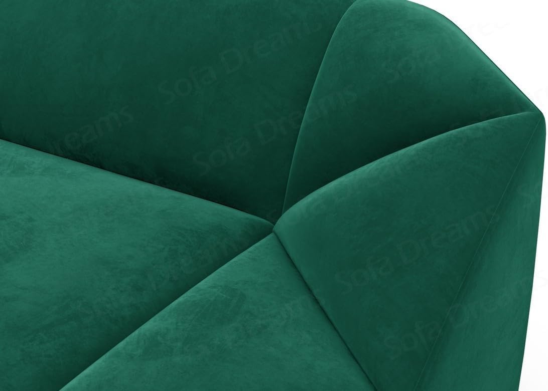 Wohnlandschaft Cabrera U-Shape Fabric Sofa in Velvet Designer Sofa Sun Velvet (Green, Ottoman Left)