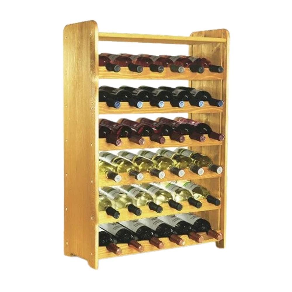PROREGAL Weinregal PINOTWINE C | HxBxT 87,2x63,2x26,5cm | 42 Flaschen | Massives Kiefernholz | Natur unbehandelt | Weinhalter Weinständer Flaschenständer Flaschenregal Holzregal