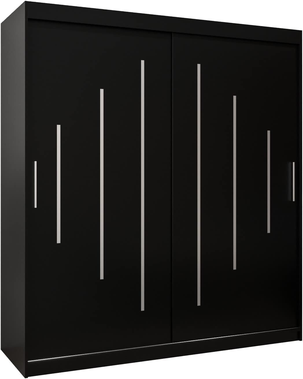 Kryspol Schwebetürenschrank York 250 cm Kleiderschrank mit Kleiderstange und Einlegeboden Schlafzimmer- Wohnzimmerschrank Schiebetüren Modern Design (Weiß)