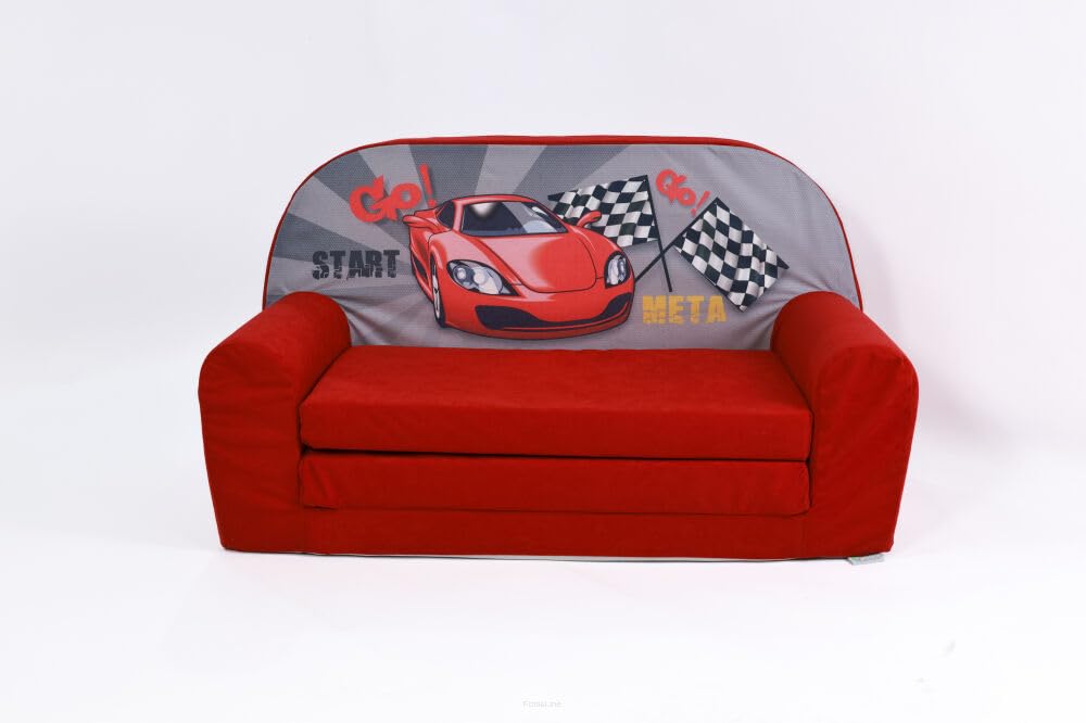 FORTISLINE Children's Sofa Mini Foldable 40 x 78 x 45 cm - Children's Sofa for Children 2-in-1 - Children's Couch Foldable - Foam Sofa Bed - Removable Cover - Many Designs