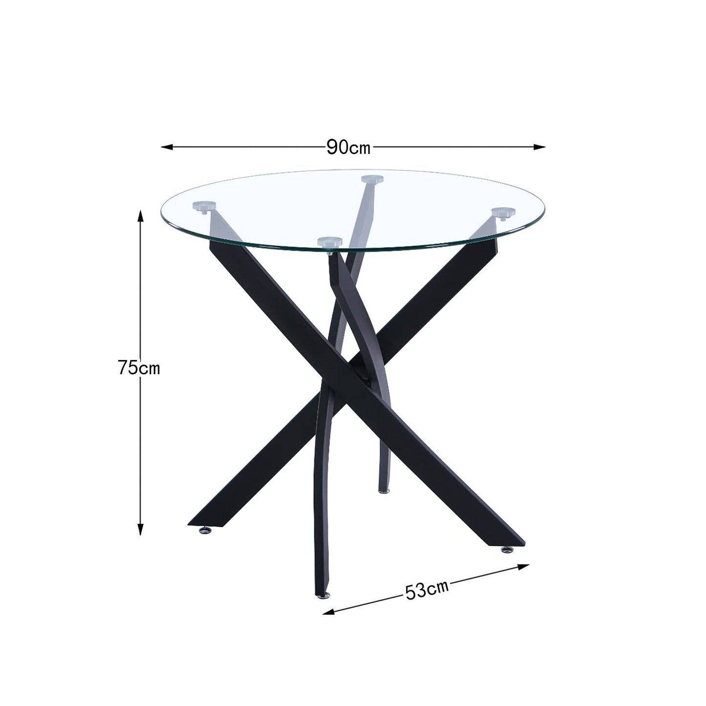 GOLDFAN Dining Table with 4 Chairs Dining Table Round Glass Kitchen Table Dining Room Chair Velvet 80 cm Green