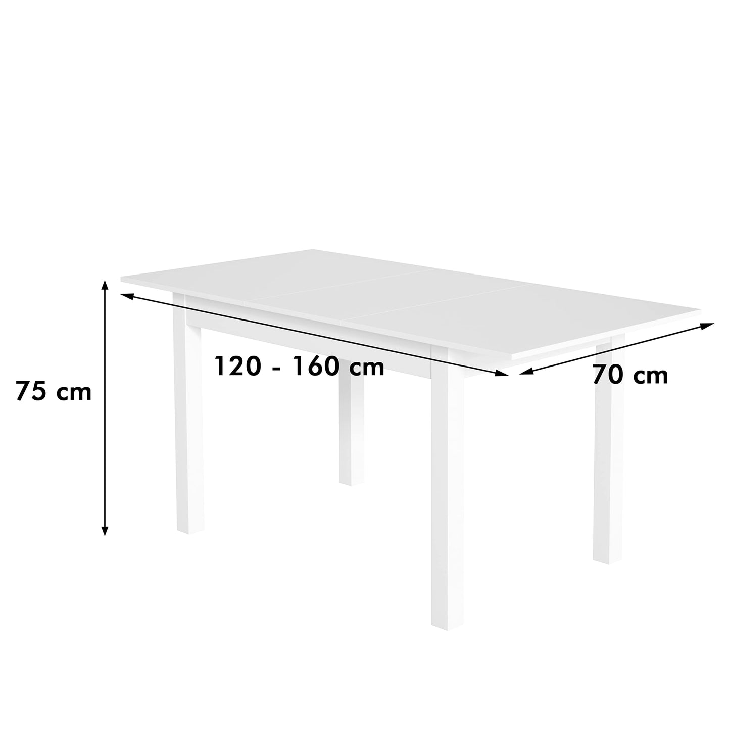 Newfurn Dining Table Wild Oak Dining Room Table Kitchen Table Dining Table II 120 x 76.5 x 70 cm (W x H x D) Extendible up to 160 cm including 40 cm Table Top Anthracite Kitchen Table Dining Table