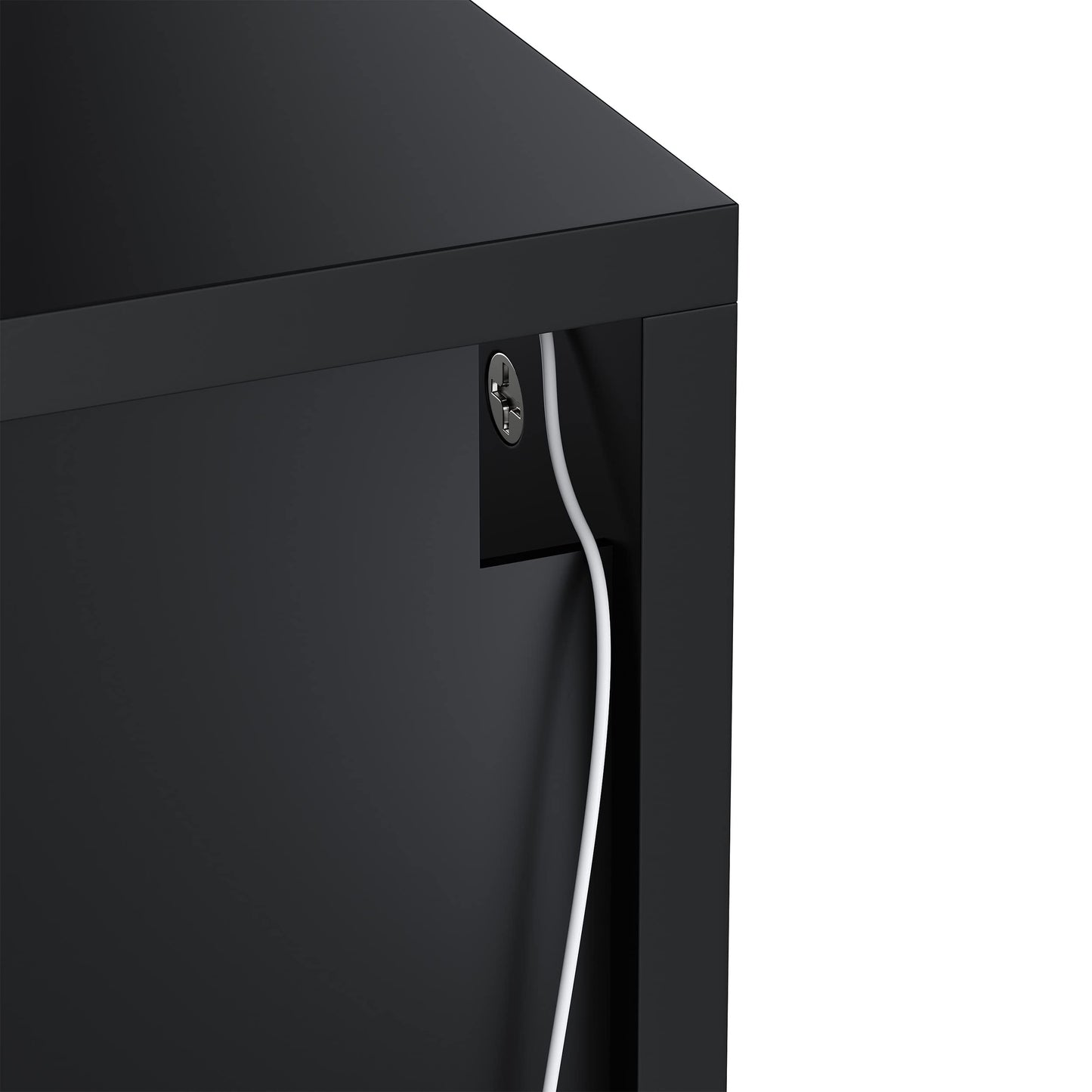 SONNI Modern TV Cabinet 180 cm, Lowboard High Gloss White with 16 Colours LED Lighting, Drawer, Open Glass Shelves, TV Stand for TVs up to 65 Inches, Living Room & Bedroom, 180 x 35 x 45 cm