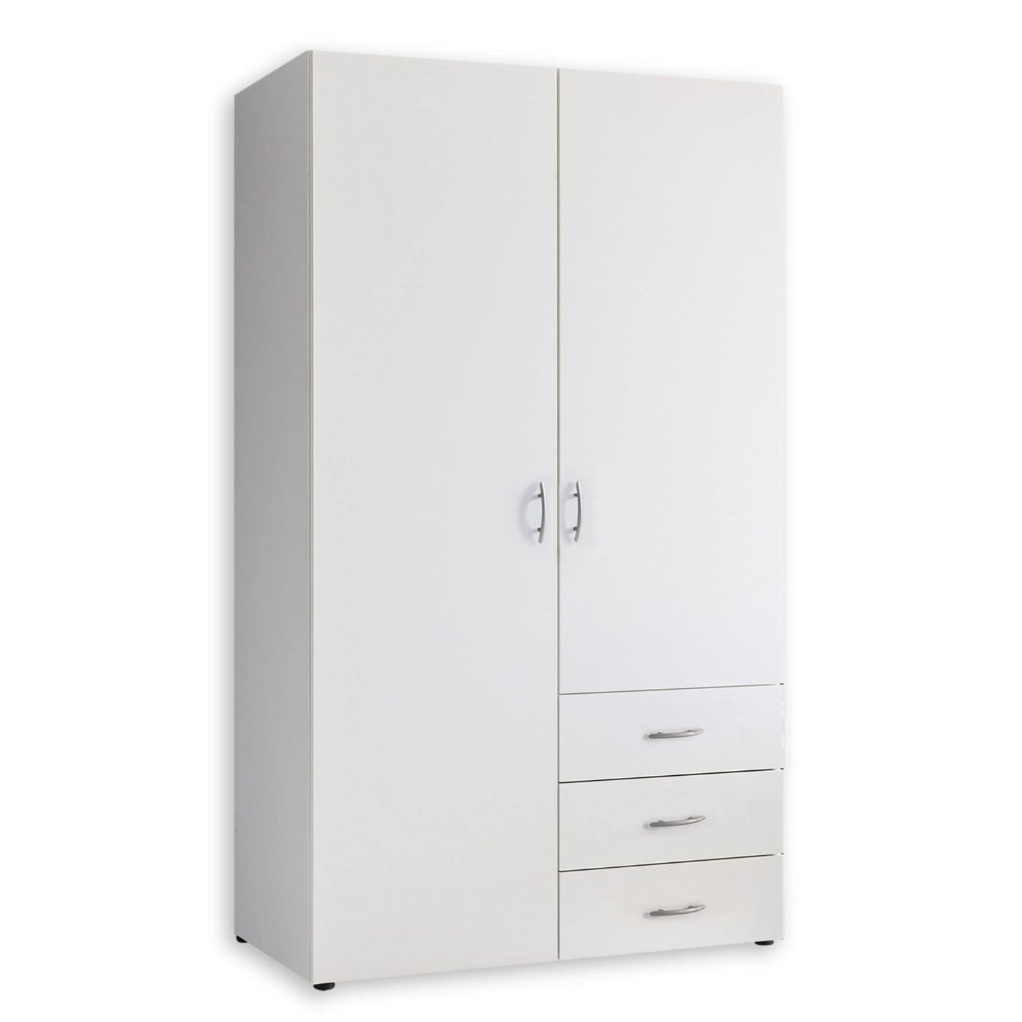 Harry Wardrobe White - Versatile Hinged Door Cupboard 3 Doors for Your Bedroom - 150 x 176 x 51 cm (W x H x D)