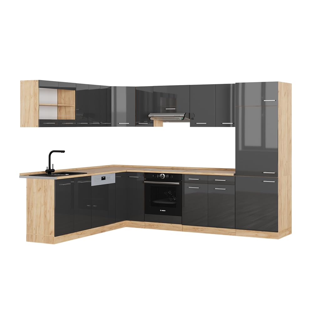 Vicco Goldkraft Kitchen Unit R-Line Corner 287 x 277 cm