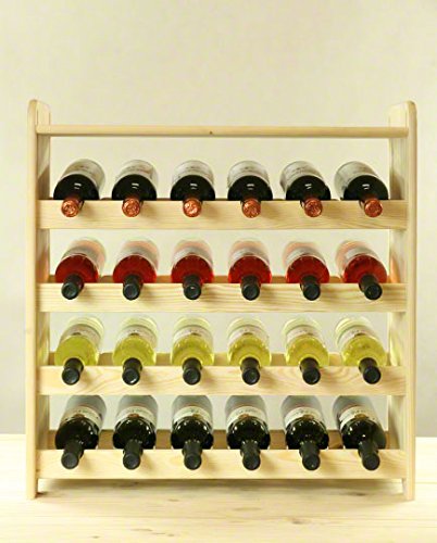 PROREGAL Weinregal PINOTWINE C | HxBxT 87,2x63,2x26,5cm | 42 Flaschen | Massives Kiefernholz | Natur unbehandelt | Weinhalter Weinständer Flaschenständer Flaschenregal Holzregal