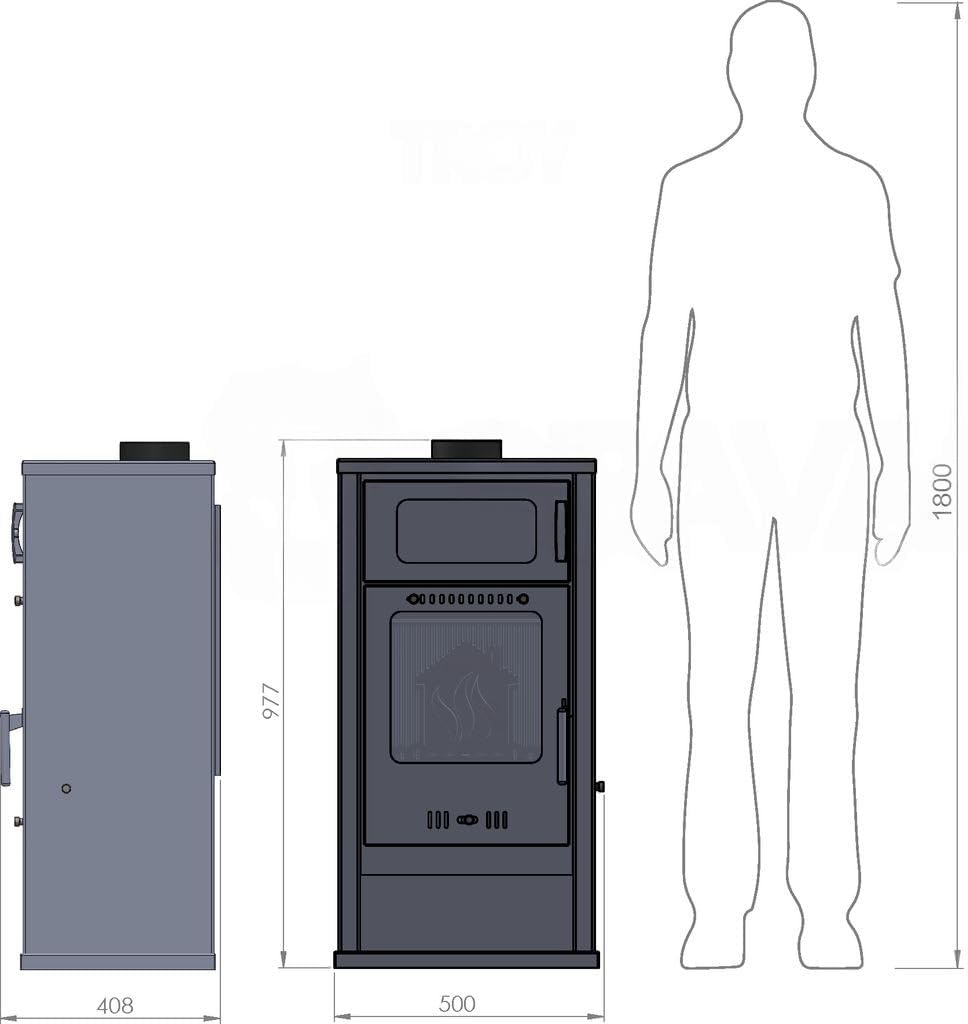BALKAN ENERGY Troy Wood Stove with Oven 7.8 kW