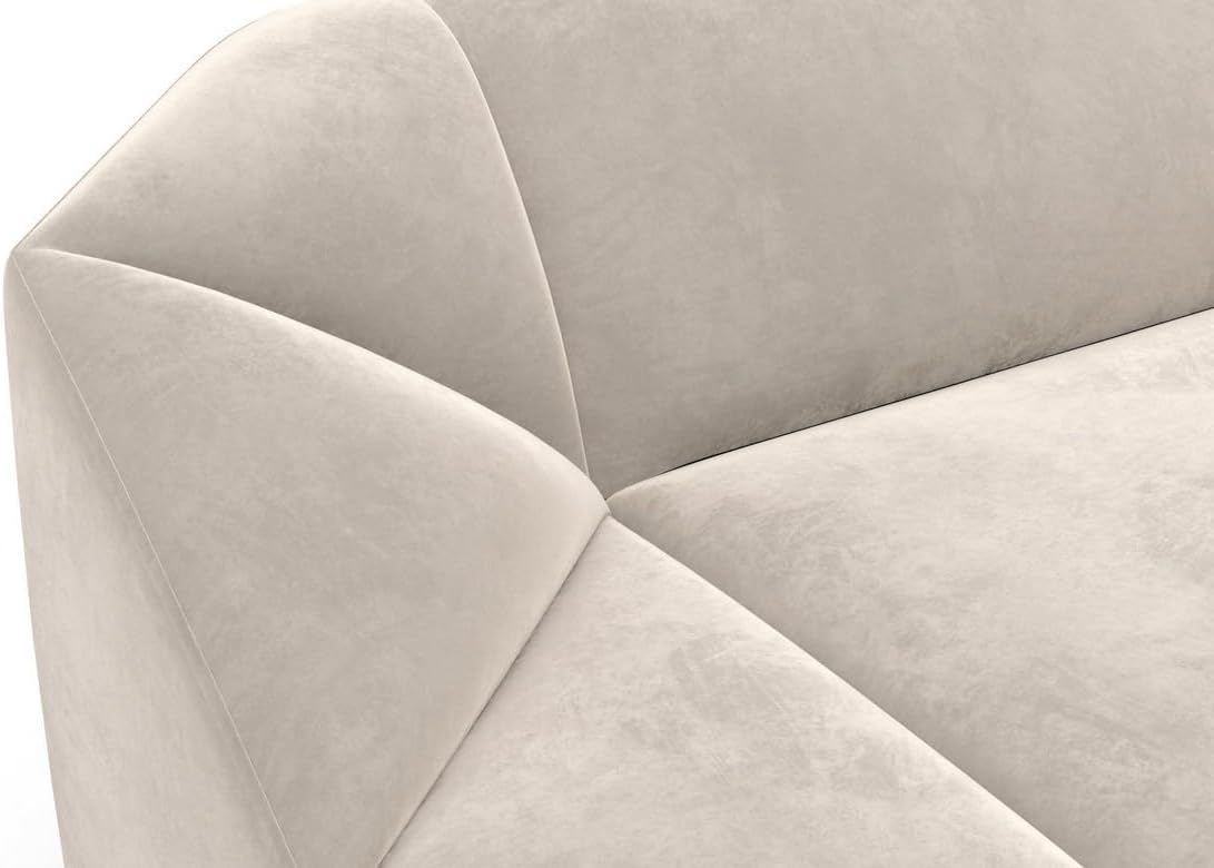 Wohnlandschaft Cabrera U-Shape Fabric Sofa in Velvet Designer Sofa Sun Velvet (Green, Ottoman Left)