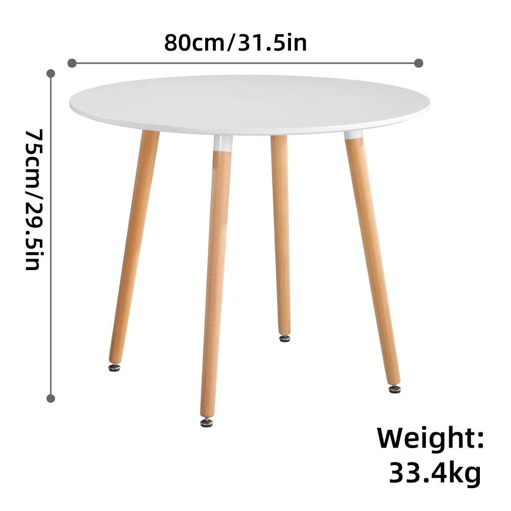 GOLDFAN Glas Esstisch Esszimmertisch Küchentisch Glas Moderner Stil Runder Tisch für Wohnzimmer Büro Küche Silber