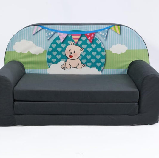 FORTISLINE Children's Sofa Mini Foldable 40 x 78 x 45 cm - Children's Sofa for Children 2-in-1 - Children's Couch Foldable - Foam Sofa Bed - Removable Cover - Many Designs