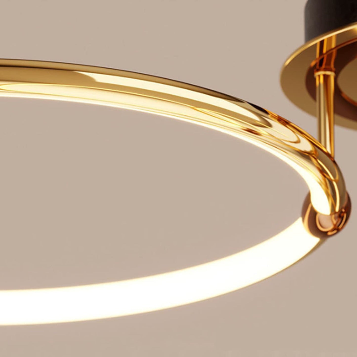 LED Deckenleuchte Modern Design Deckenlampen Gold 5-Ring Lampen Dimmbar Wohnzimmerlampe mit Fernbedienung, Aluminium Led Beleuchtung für Wohnzimmer Schlafzimmer Küche Esszimmer Büro 93cm, 108W…