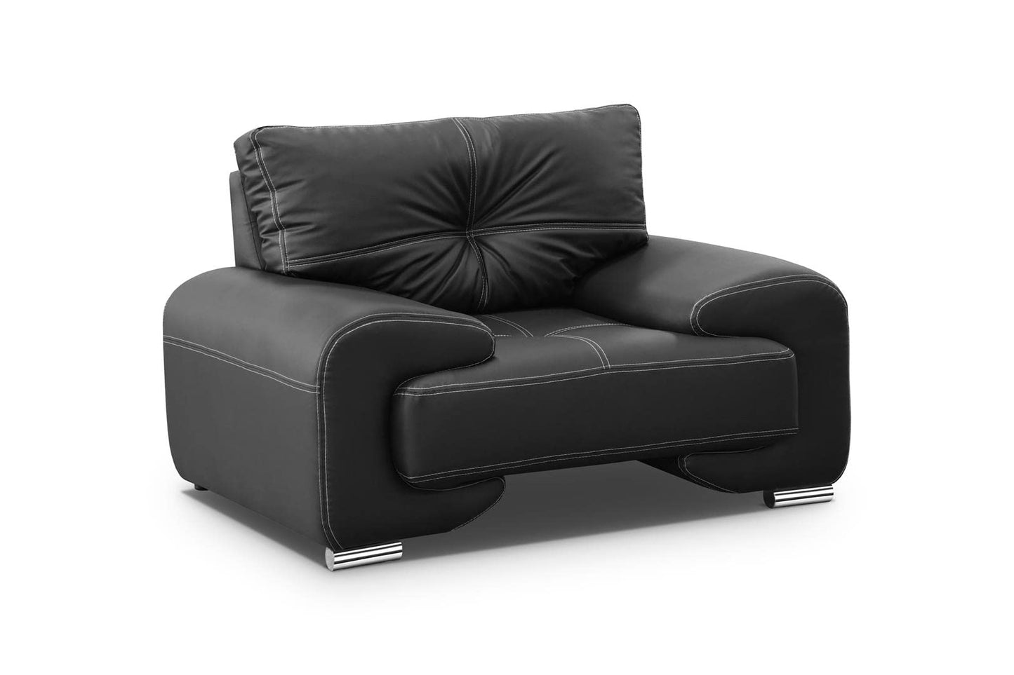 Mars Meble Big-Sofa OME_321 Omega Upholstered Set 3+2+1 Sofa Living Room Sofa Set 3-Piece Couch (Black), 225 x 98 x 88 cm, 185 x 98 x 88 cm, 128 x 98 x 88 cm