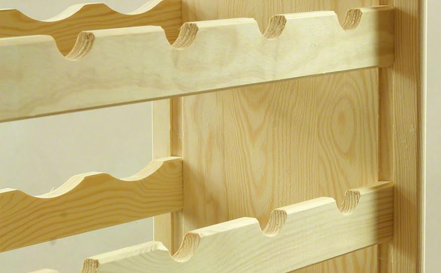 PROREGAL Weinregal PINOTWINE C | HxBxT 87,2x63,2x26,5cm | 42 Flaschen | Massives Kiefernholz | Natur unbehandelt | Weinhalter Weinständer Flaschenständer Flaschenregal Holzregal