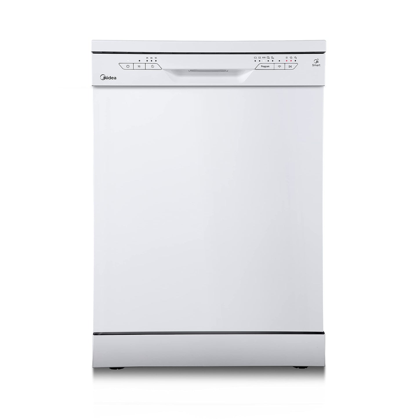 Midea MDWEU1435XSS-W Dishwasher, Integrated, 14 Place Settings, 60 cm, Partially Integrated with WiFi, Extra Drying, 7 Programmes, 47 dB, 0-24 Hours Start Time Delay, Stainless Steel