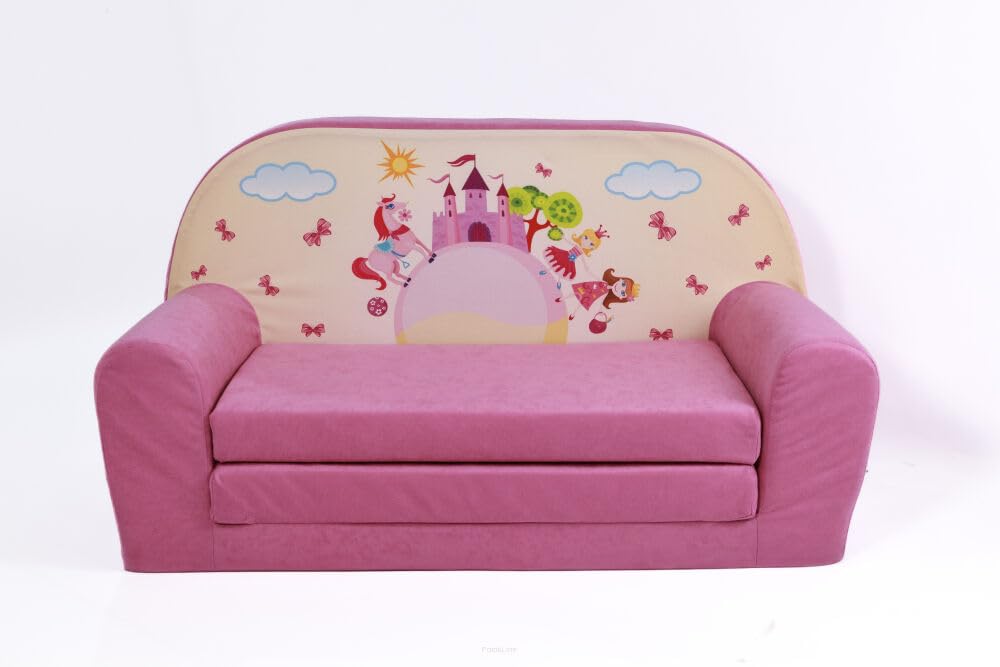 FORTISLINE Children's Sofa Mini Foldable 40 x 78 x 45 cm - Children's Sofa for Children 2-in-1 - Children's Couch Foldable - Foam Sofa Bed - Removable Cover - Many Designs