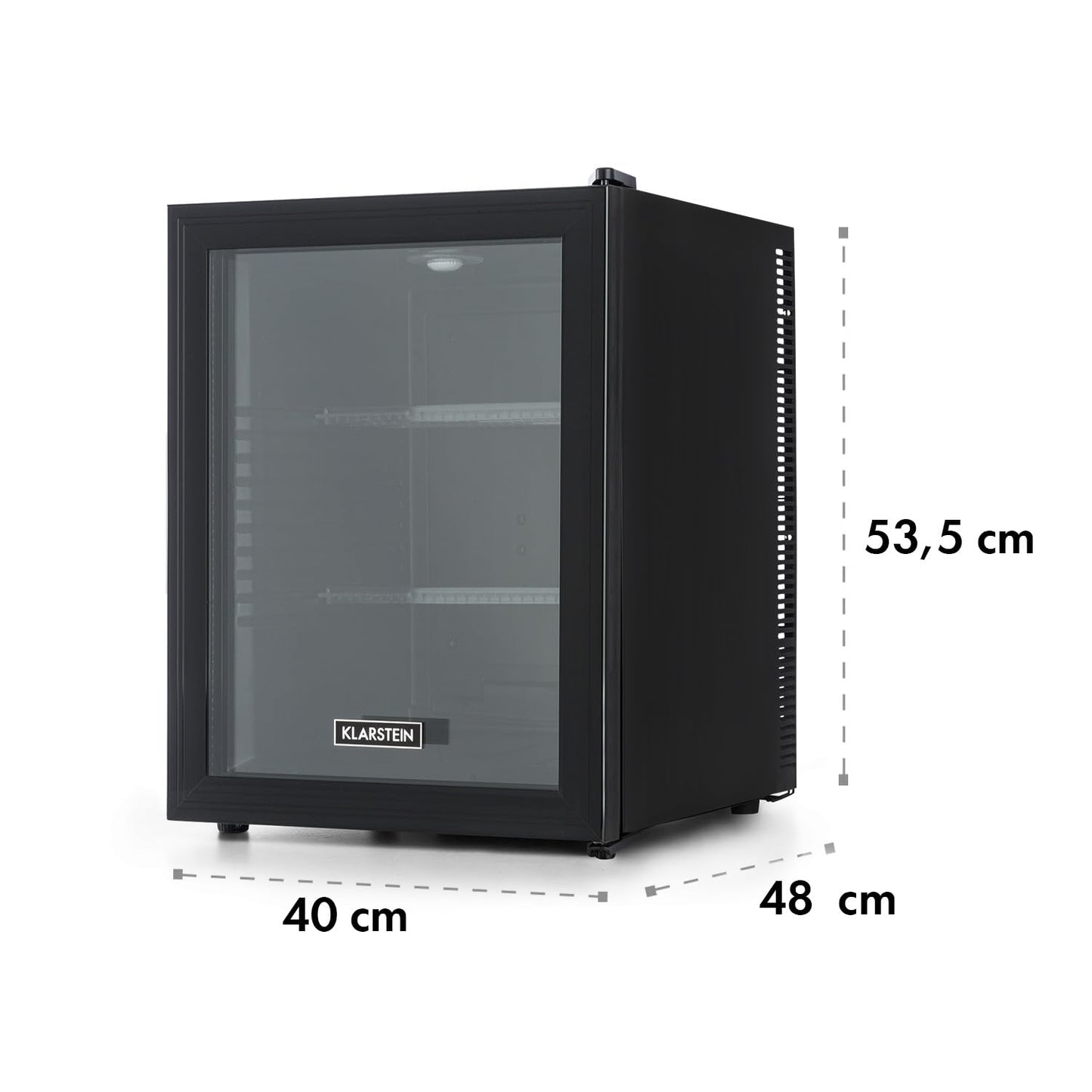 Klarstein Kühlschrank, Mini Kühlschrank mit Glastüre, Mini-Kühlschrank für Getränke, Snacks & Kosmetik, Kühlschrank Klein & Leise, Verstellbare Ablagen, Kleiner Skincare Kühlschrank 12-18°C, 23L