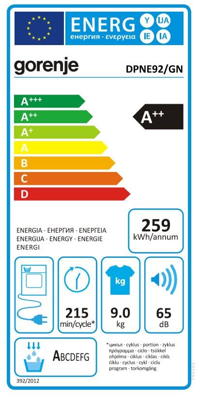 Gorenje DPNE82/GN Trockner/Kondensation mit Wärmepumpe / 8kg / 16 Programme/WIFI/Made in Europe/WaveActive Trommel/TwinAir/Feuchtesensor/Naturedry/LED Display/EEK: A++
