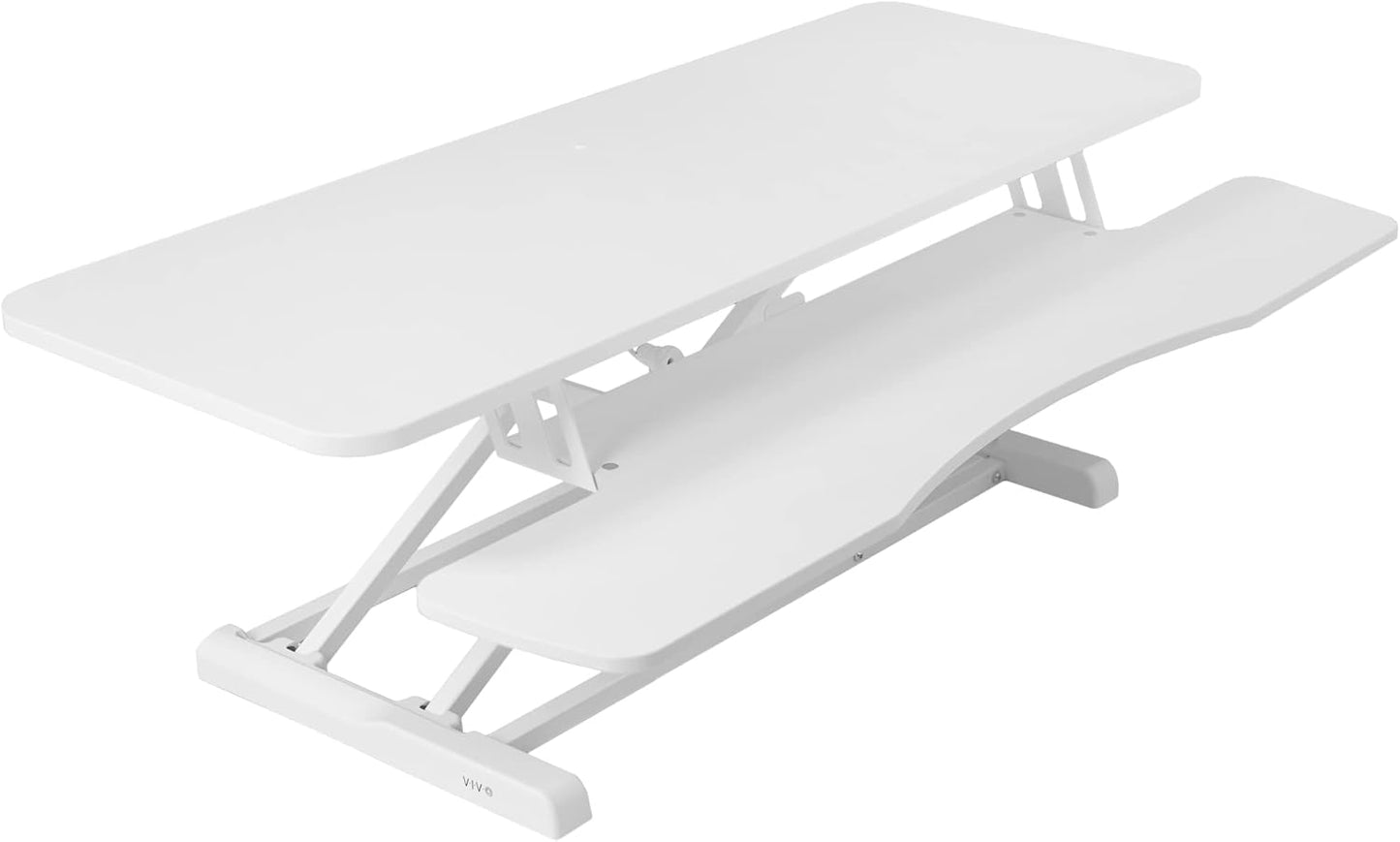 VIVO 32” Stehpult-Konverter mit höhenverstellbarem Aufsatz, Steh-Sitz-Arbeitsplatz für zwei Monitore und Laptop, mit breiter Tastaturablage, Schwarz, DESK-V000K