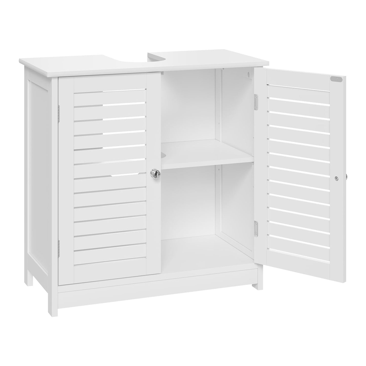 EUGAD Under Basin Vanity Unit Bathroom Cupboard with 2 Doors 60 x 30 x 60 cm, Bamboo