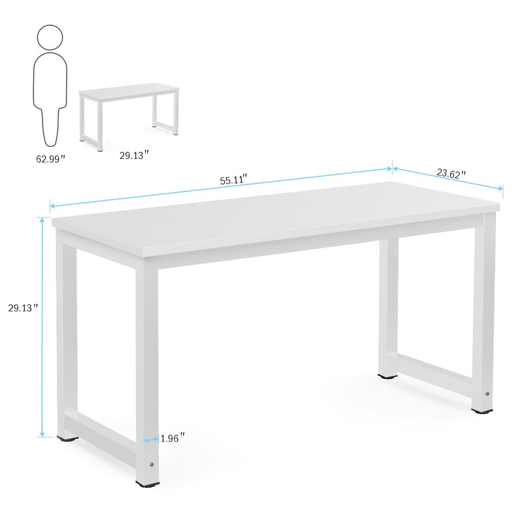Tribesigns Schreibtisch Computertisch, PC Tisch Bürotisch Arbeitstisch Esstisch in Schwarz für Home Office zu Hause Schreibtische, Konferenztisch (Rustikales Braun/Schwarz, 180 x 80 x 75 cm)