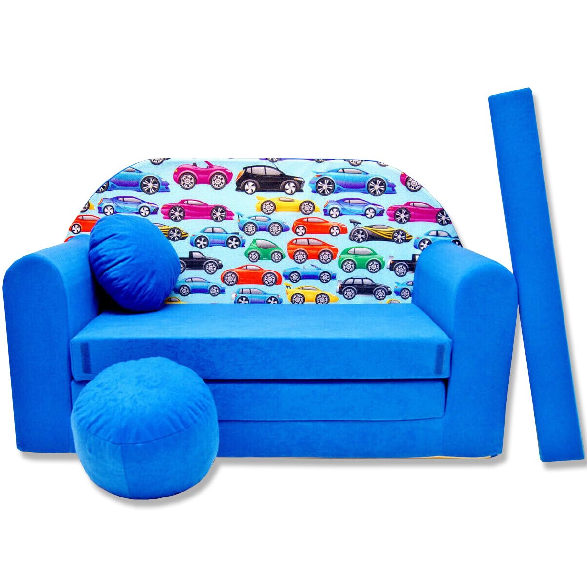 Children's Sofa with Sleep Function Foldable 3-in-1 Children's Sofa Play Sofa with Bed Function Girls Boys Bean Bag Mini Sofa Bed Children's Room Sleeping Chair (A39)