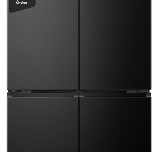 Hisense RQ5P470SAFD Cross-Door Fridge-Freezer, 304 Litre Fridge Compartment, 179 Litre Freezer, Total NoFrost, Wifi, Multi AirFlow, FastFreeze, Energy Efficiency Class D, 178.5 cm x 79.4 cm, Black