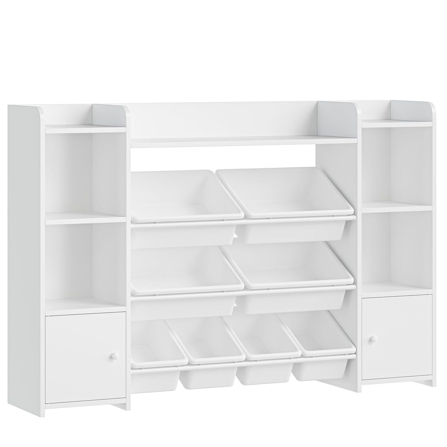 FOREHILL Kinderregal mit 8 Boxen Kinderschrank Holz Bücherregal für Kinder Aufbewahrungsbox Kinderzimmer Möbel mit Spielzeugkiste 138,8 x 94,3 x29,6 cm (rosa)