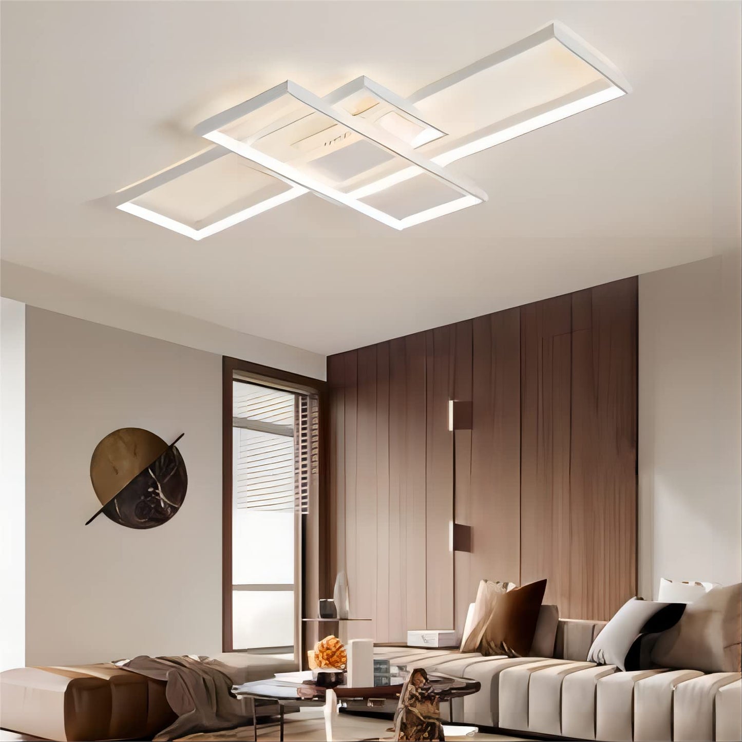 Qiaomao LED Deckenleuchte Modern Lampe Wohnzimmer mit Fernbedienung Weiß (90x50x9cm, 80w) Dimmbar Deckenlampe Stufenloses Dimmen Schlafzimmerlampe, Groß Deckenleuchten für Schlafzimmer Büro Esszimmer