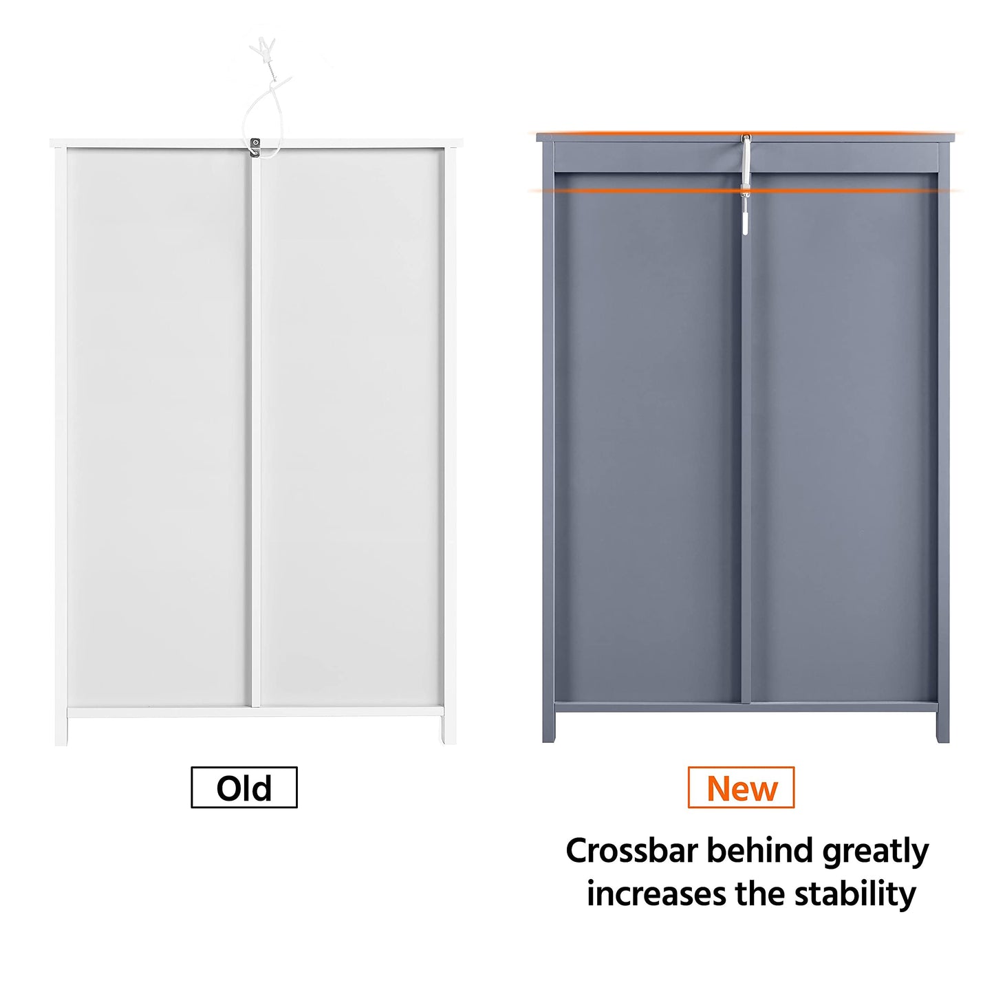 Yaheetech Bathroom Cabinet Floor Cabinet with 4 Drawers and 2 Doors Bathroom Cabinet Floor Cabinet with Height-Adjustable Shelf for Bathroom Living Room Hallway Kitchen White