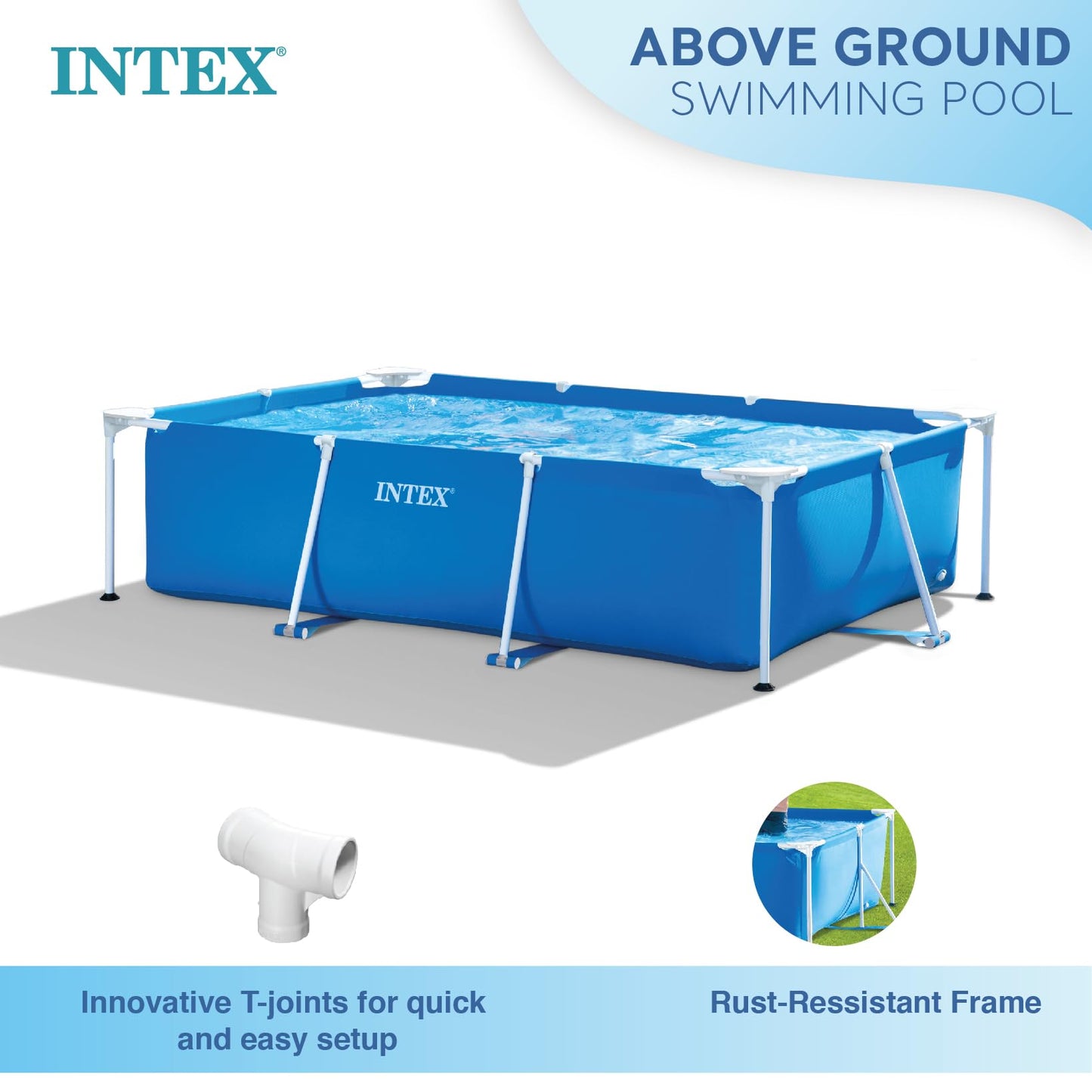 Intex Rectangular Frame Pool, Blau, 300 x 200 x 75 cm