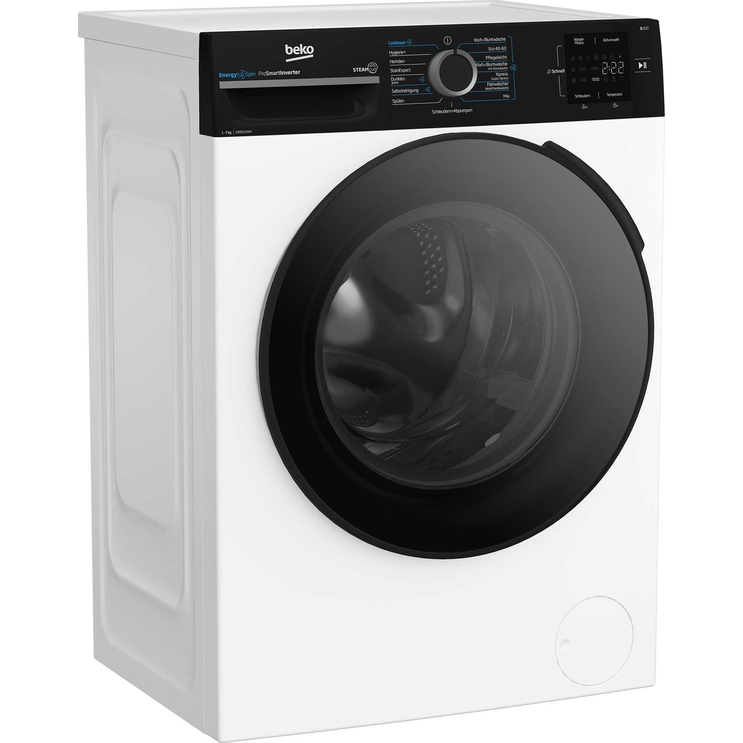 Beko BM3WFU3741R Waschvollautomat, Waschmaschine, 7 kg, EnergySpin, Schleuderwahl 1400 U/min, SteamCure Dampffunktion, allergikergeeignet, AquaWave Schontrommel, Weiß