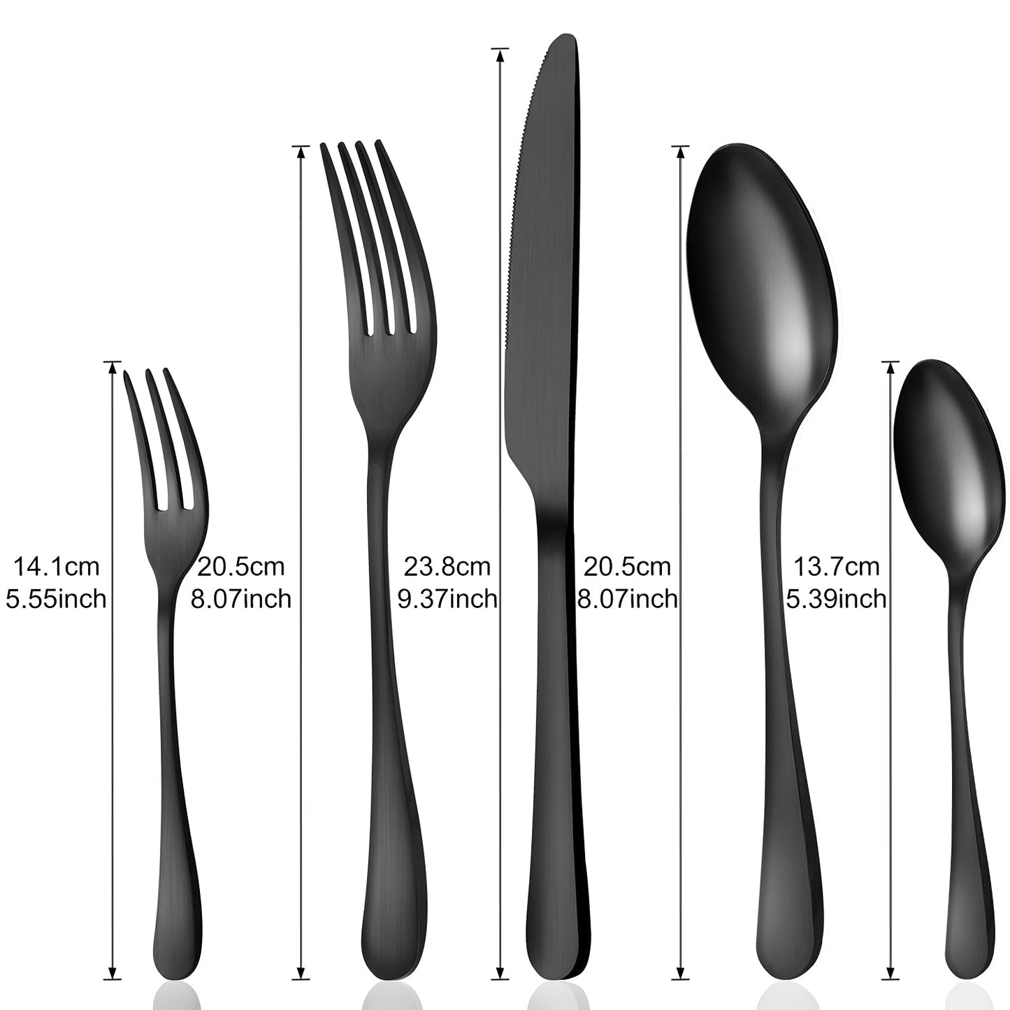 BEWOS Besteckset für 6 Personen, 30-teiliges Besteckset aus Edelstahl, Besteckset aus Silber, inklusive Messer, Gabeln und Löffel, hochglanzpoliert und spülmaschinenfest