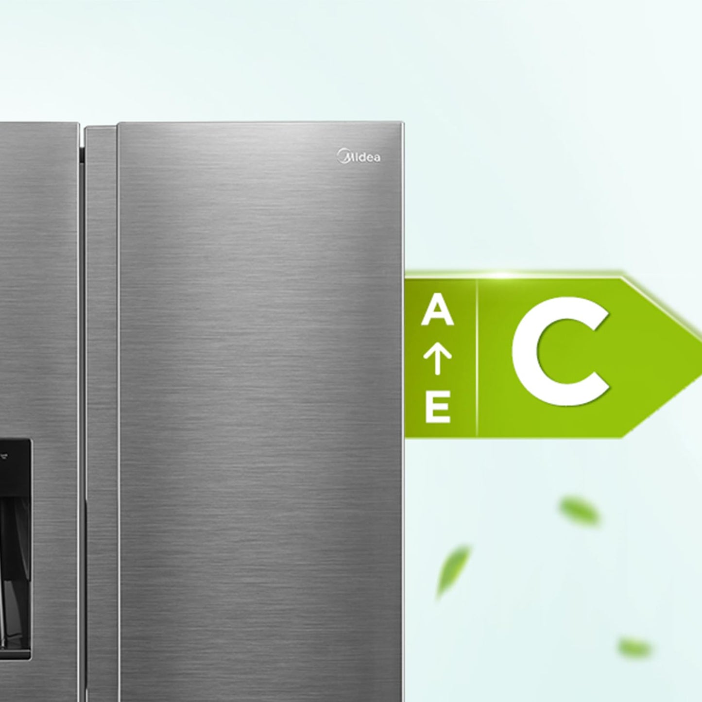 Midea KS-DDX 6.32 WT Side-by-Side Kühl-/Gefrierkombination/ 178,8 cm Höhe/ 254 kWh/Jahr/No Frost/Dual Inverter Compressor/mit 3in1 Wasser-/Eisspender und Wassertank, Dark Inox