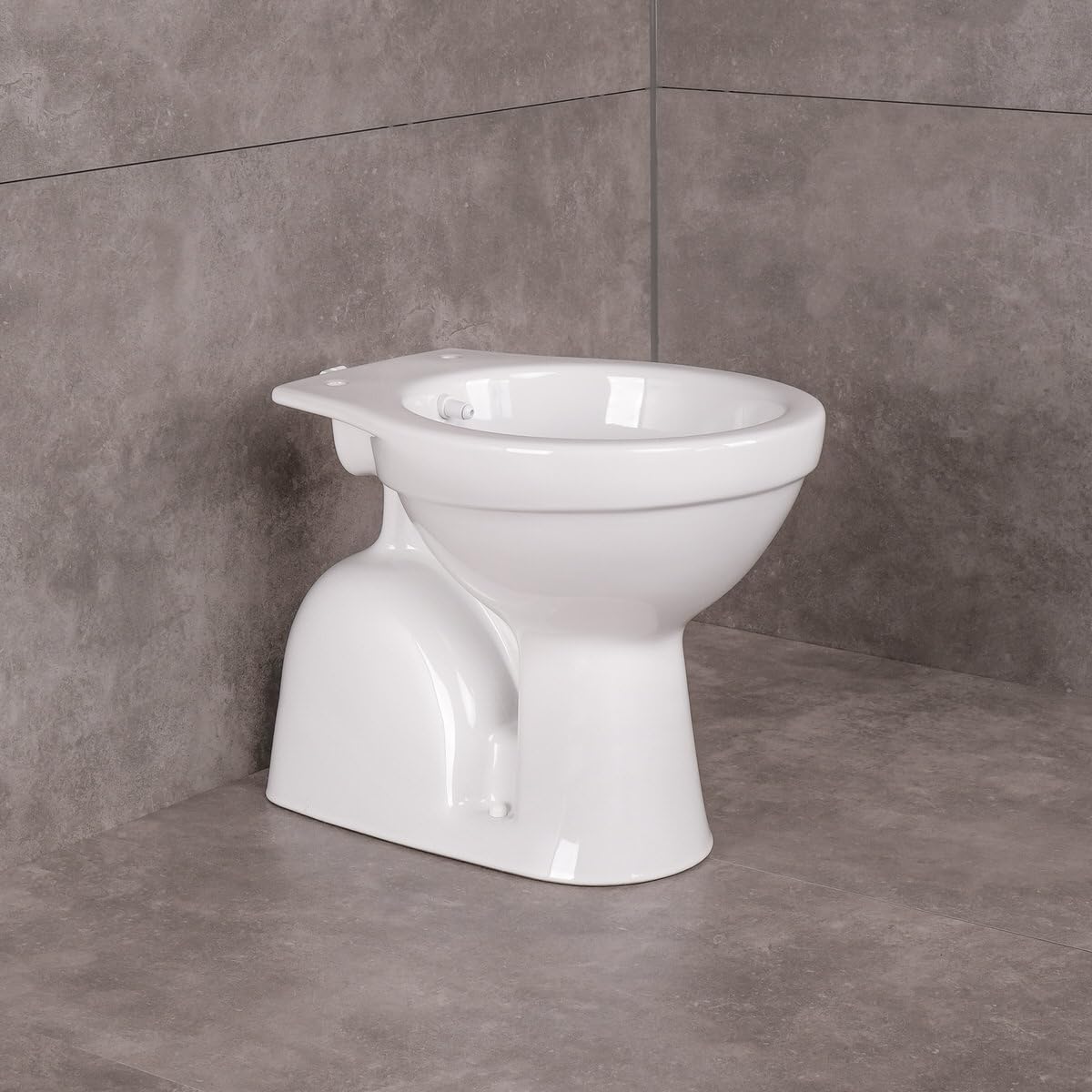 Belvit Dusch WC mit Bidet Funktion – Standtoilette mit Taharet, Hygienedusche, Spülkasten und Softclose WC-Deckel, waagerechter Abgang, Komplettset