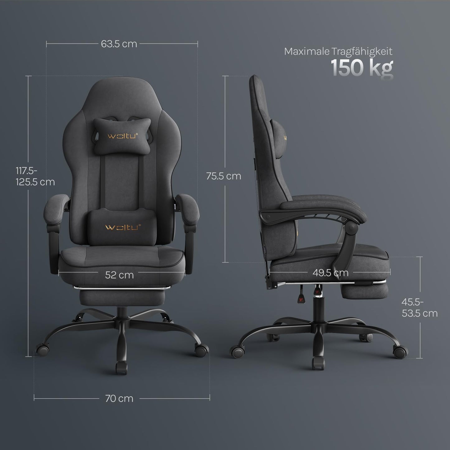 WOLTU Gaming Chair with Pocket Spring Cushion, 150 kg Weight Capacity, Ergonomic Swivel Chair, with Pillow, Lumbar Cushion, Footrest, Mesh, Pink, GS16rs