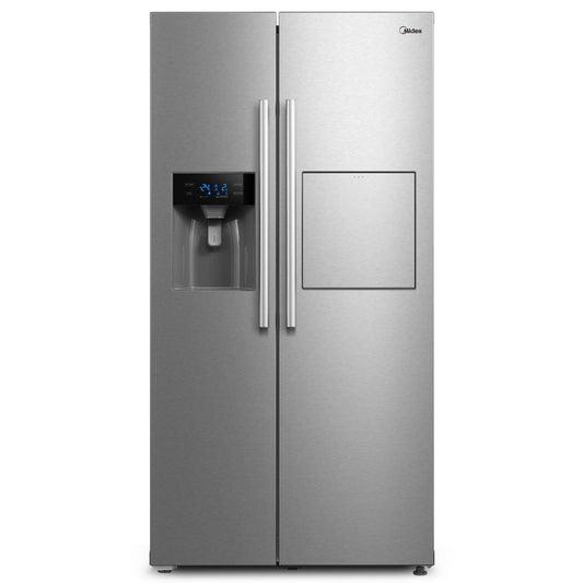 Midea KS-DDX 6.32 WT Side-by-Side Kühl-/Gefrierkombination/ 178,8 cm Höhe/ 254 kWh/Jahr/No Frost/Dual Inverter Compressor/mit 3in1 Wasser-/Eisspender und Wassertank, Dark Inox