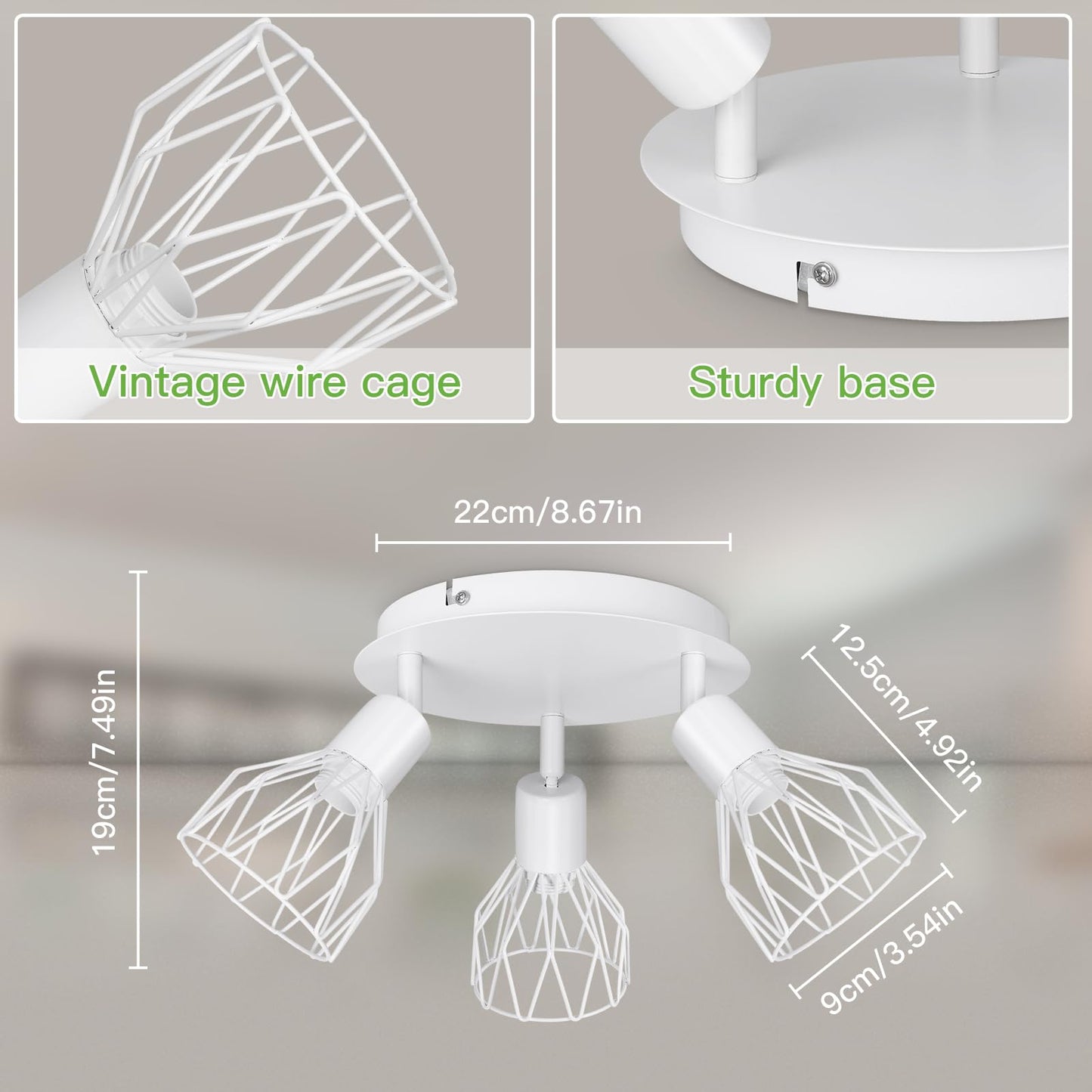 Kimjo Led Deckenstrahler 6 Flammig - Deckenleuchte Strahler E14 Schwenkbar - Deckenlampe Schwarz 6 Flammig Lampe Wohnzimmer - Deckenlampe LED Deckenleuchte Küche Deckenspot Ohne Leuchtmittel